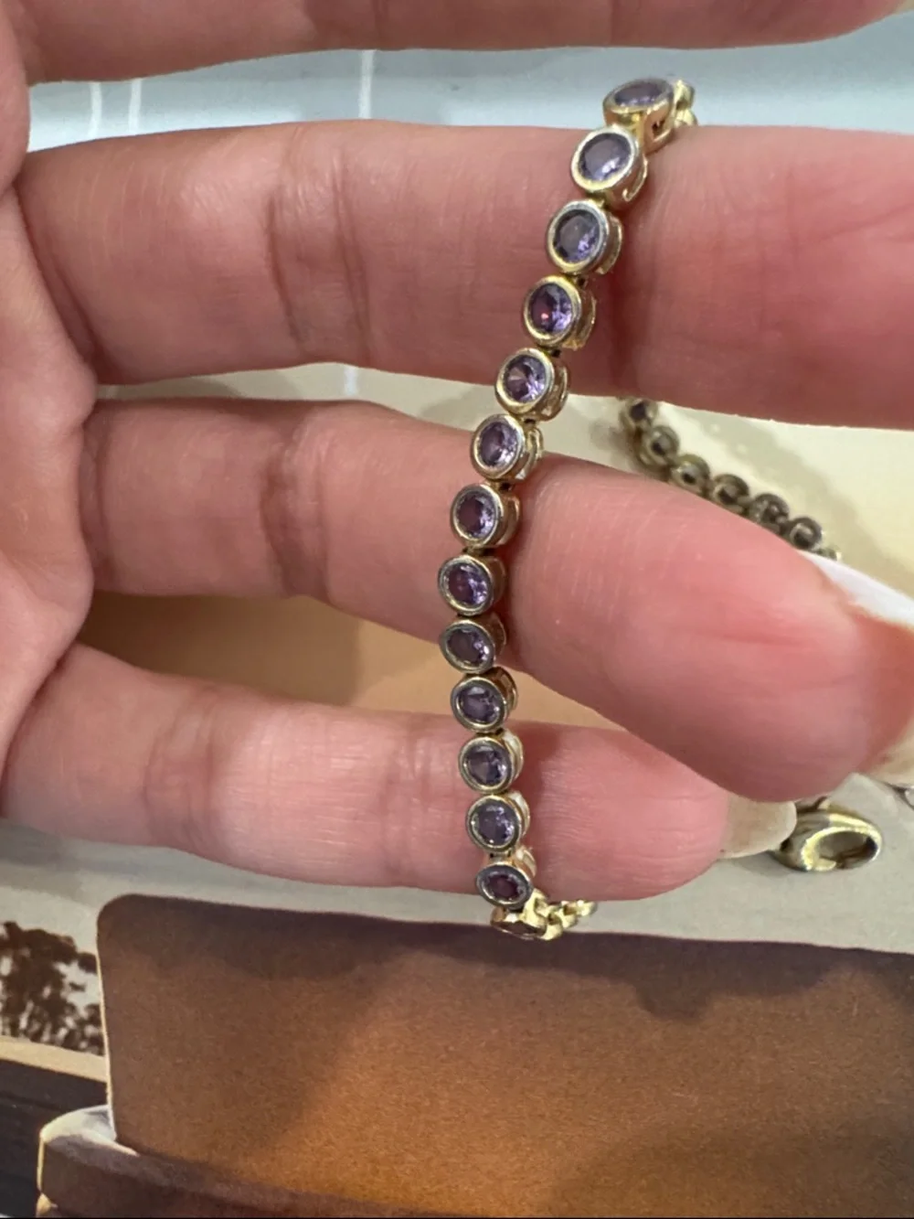 Madewell Lavender Crystal Tennis Bracelet